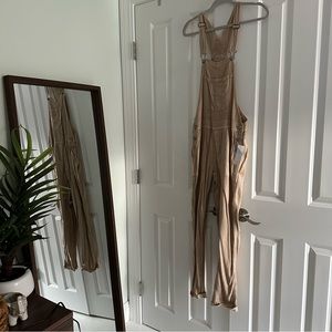 NWT AEO Khaki Linen Overalls